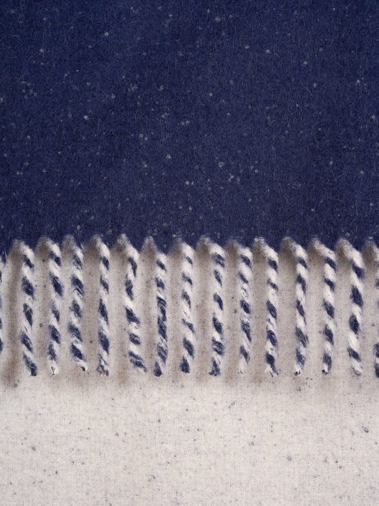 REVERSIBLE BRUSHED THROW WITH LARGE TWISTED FRINGES