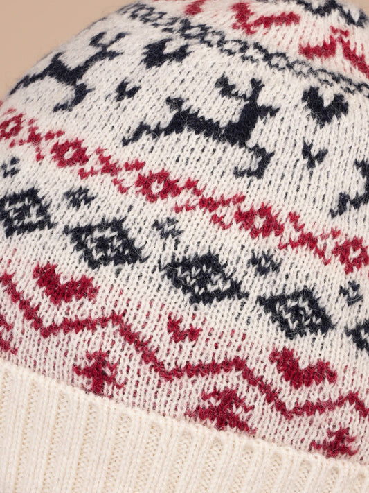 Baby Alpaca Reindeer Knit Hat