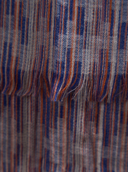STRIPED MULTICOLOR SATIN SCARF