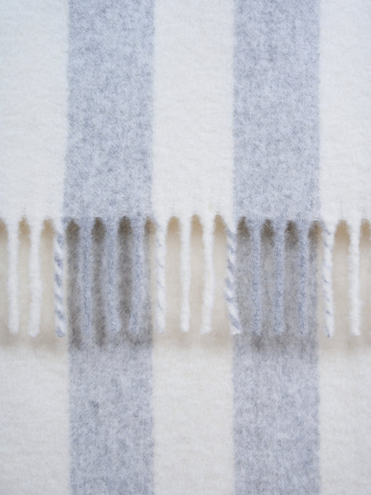 STRIPED BICOLOR BOUCLE THROW