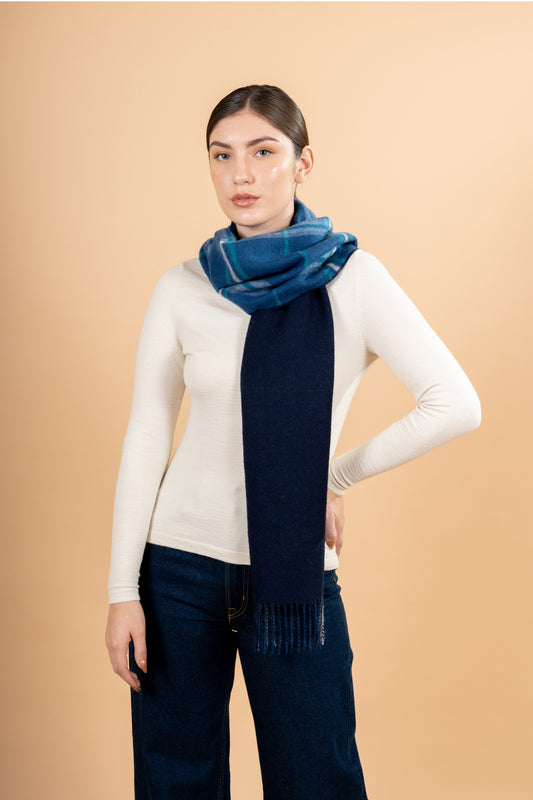 DOUBLE FACE BABY ALPACA PLAID SCARF