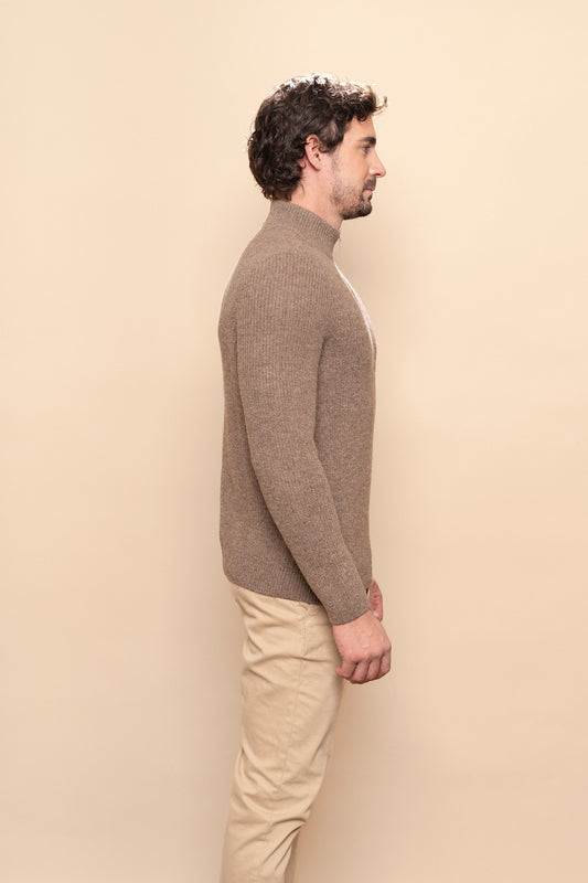 MEN'S ALPACA HALF ZIP SWEATER