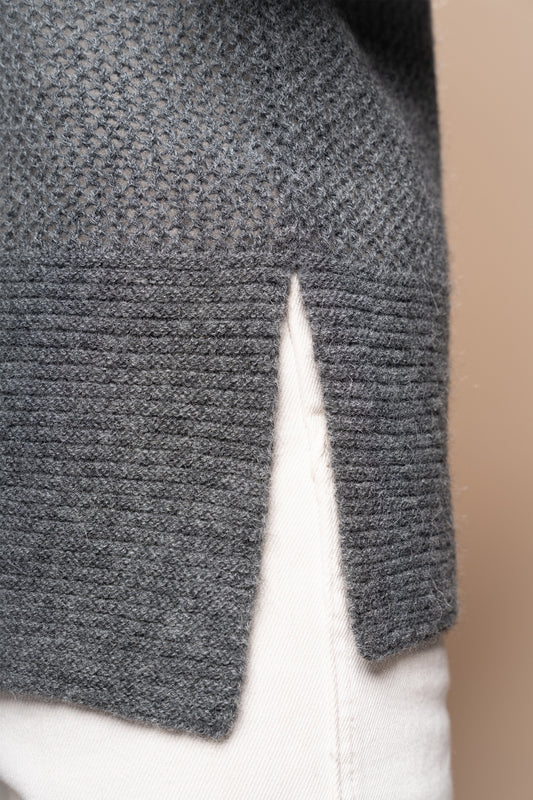 ALPACA OPENWORK KNIT SWEATER