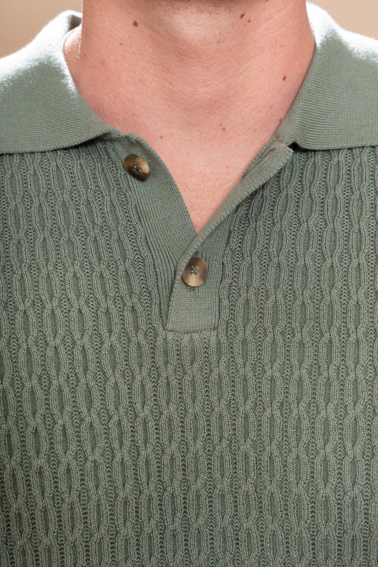 MEN’S KNIT CABLE T-SHIRT