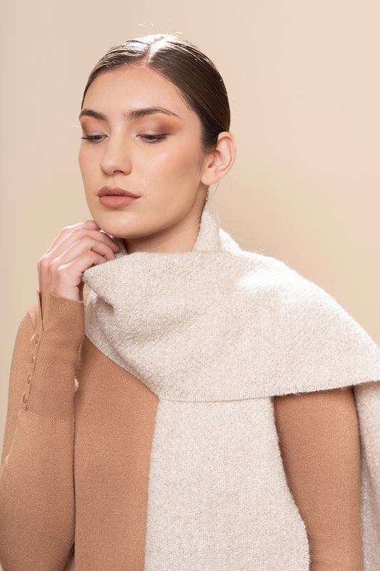 UNDYED BOUCLE SCARF