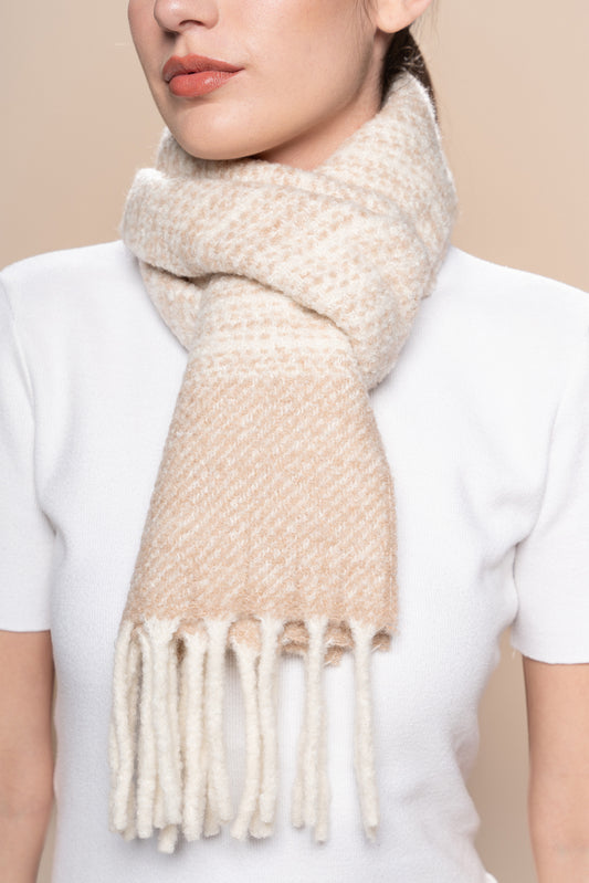 STRIPED BOUCLE SCARF