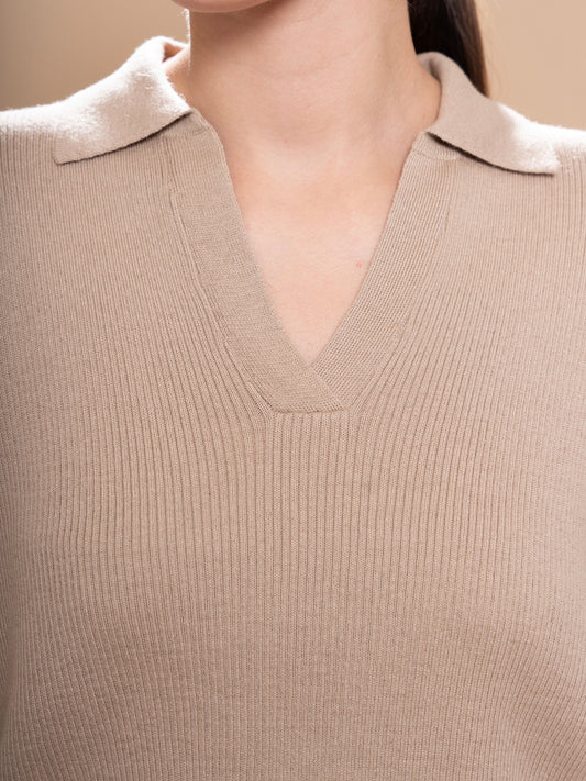 LADIES’ RIBBED LOUNGEWEAR SET SWEATER