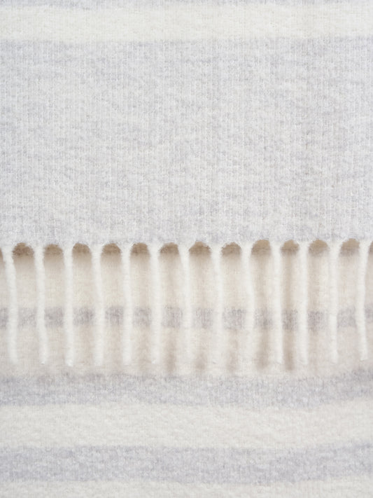 STRIPED ECO THROW WITH TWISTED FRINGES