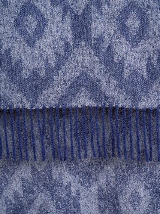 ETHNIC JACQUARD THROW WITH TWISTED FRINGES