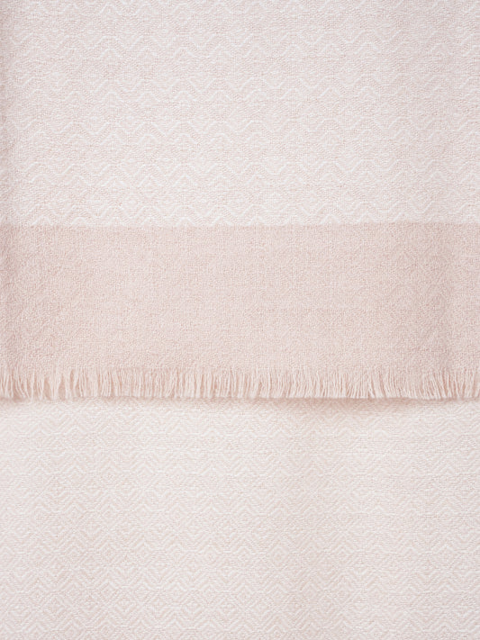 ESTRUCTURED BICOLOR THROW WITH EYELASH FRINGES