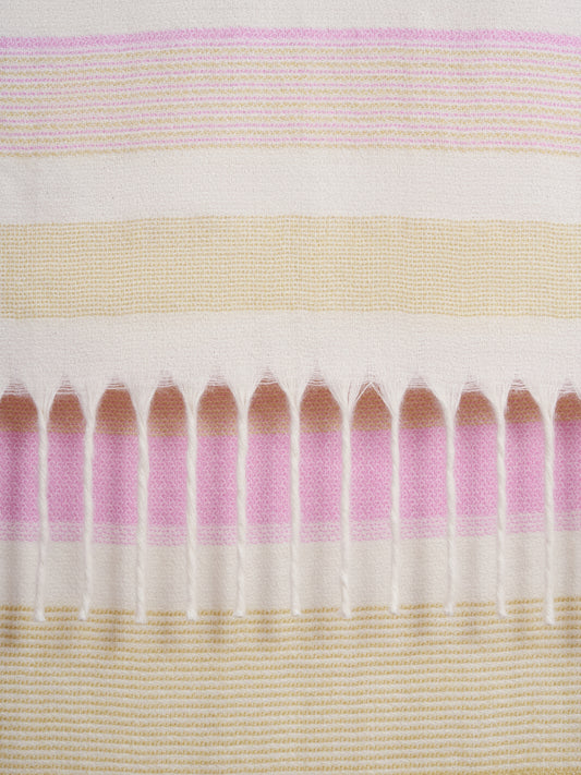 MULTICOLOR THROW WITH TWISTED FRINGES