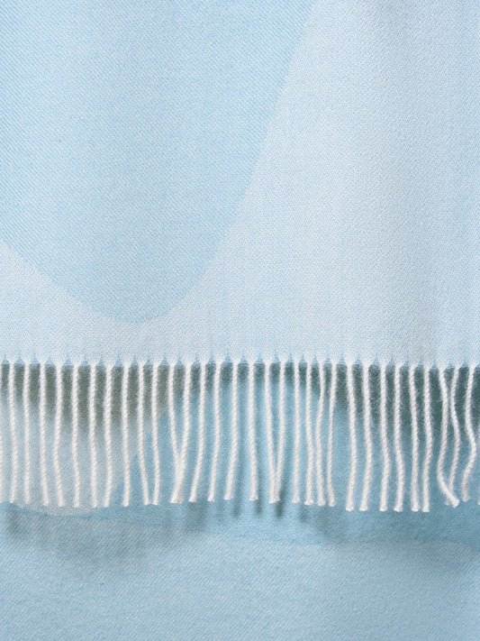 BICOLOR JACQUARD THROW WITH TWISTED FRINGES