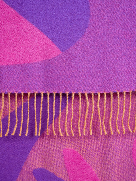 MULTICOLOR JACQUARD THROW WITH TWISTED FRINGES