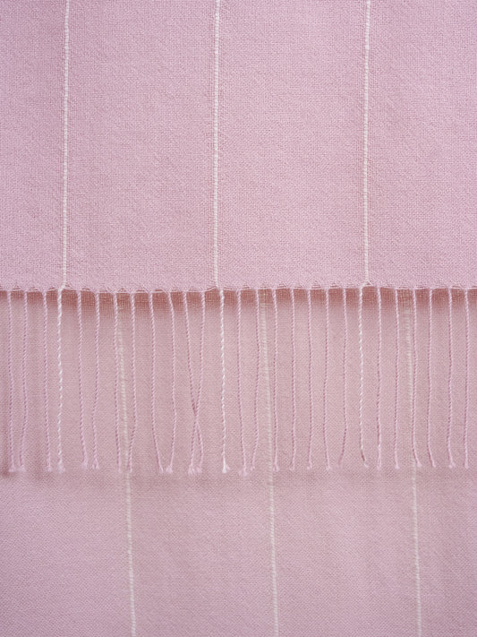 EMBOSSED STRIPED THROW WITH TWISTED FRINGES