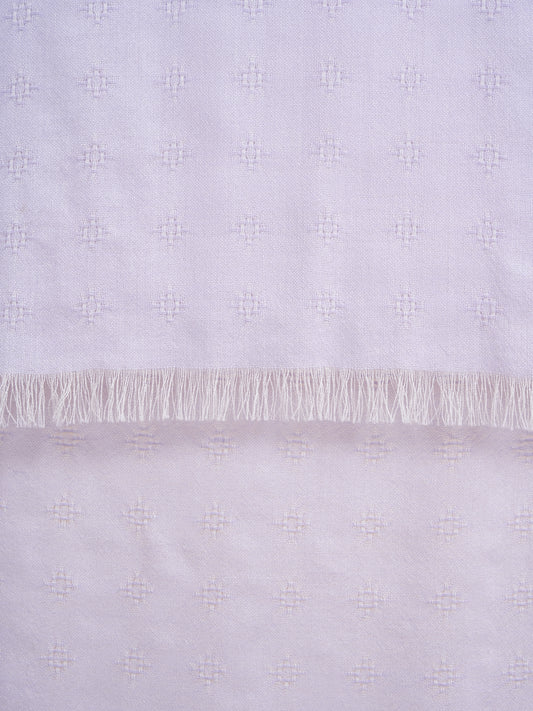 BRODERY JACQUARD THROW WITH EYELASH FRINGES
