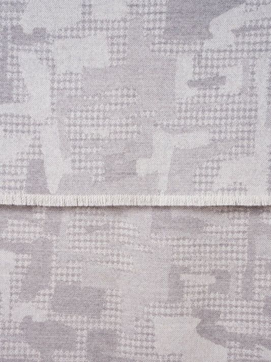 JACQUARD PLAID THROW WITH EYELASH FRINGES